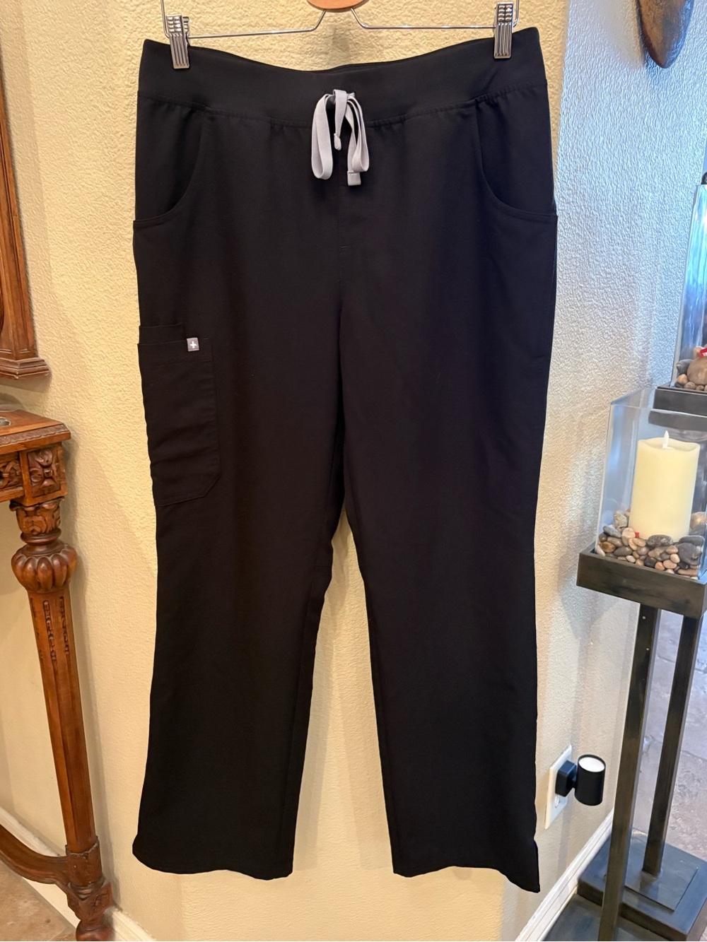 Figs Women Black Technical Collection Scrub Pants Size Large